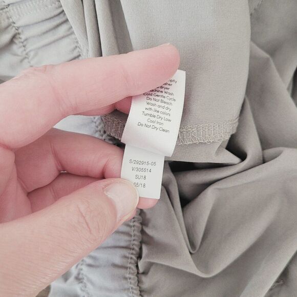 Athleta Skyline II Paper Bag Waist Pants in Light Grey Size 14 Tall - Picture 7 of 12